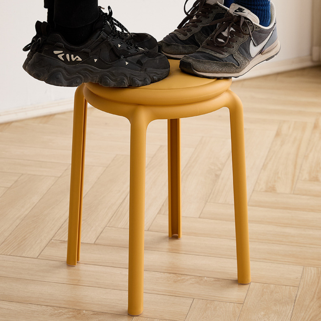 Modern Stackable PU Leather Round Stool