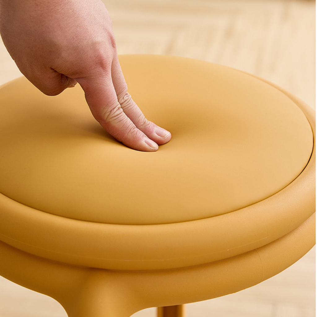 Modern Stackable PU Leather Round Stool