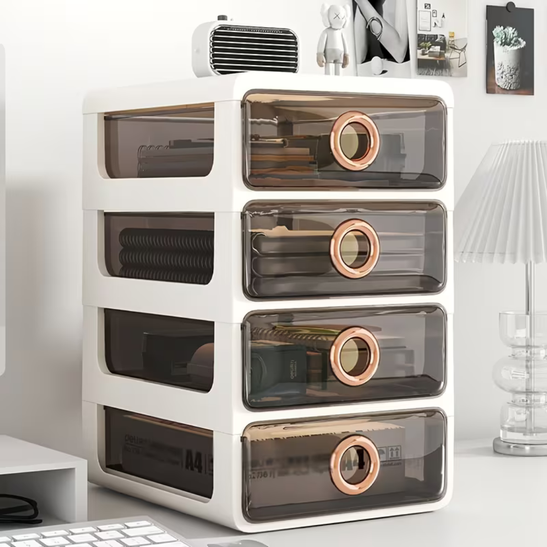 Hoomly Multi-Tier Transparent Desktop Storage Drawer Organizer