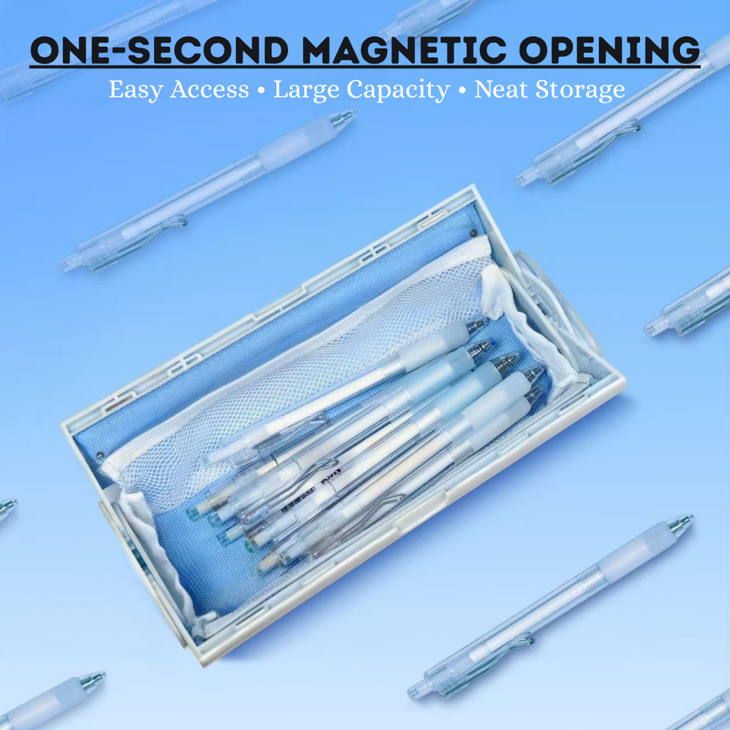 Hoomly Large Capacity Magnetic Opening Pencil Case with Organizer Compartments