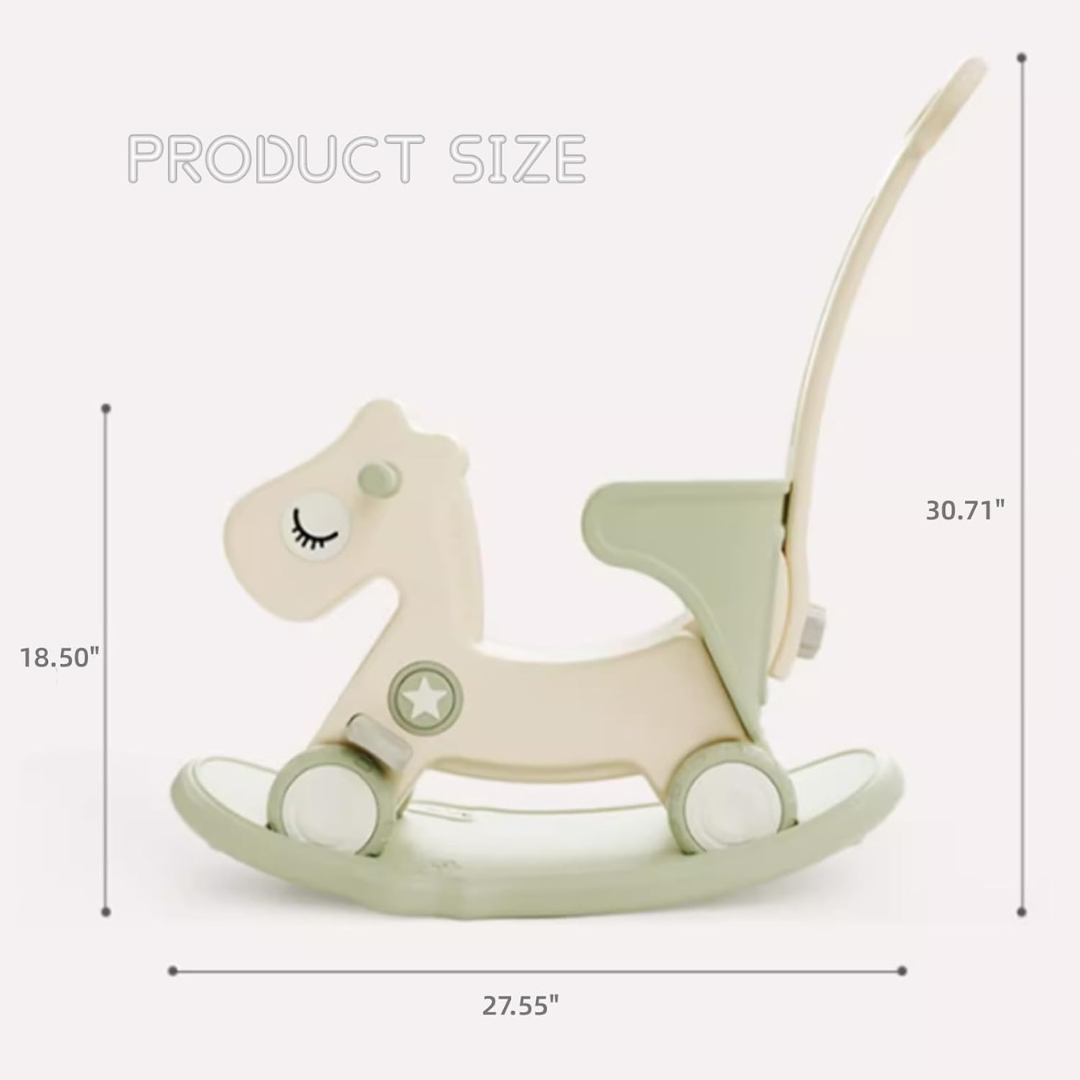 4-in-1 Kids Rocking Horse & Balance Bike with Push Handle