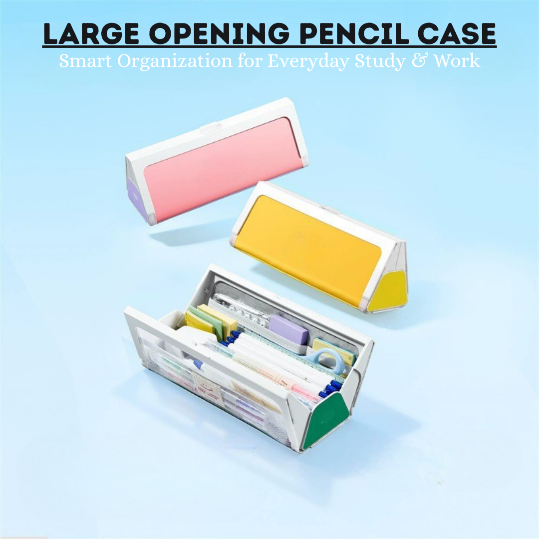 Hoomly Large Capacity Magnetic Opening Pencil Case with Organizer Compartments