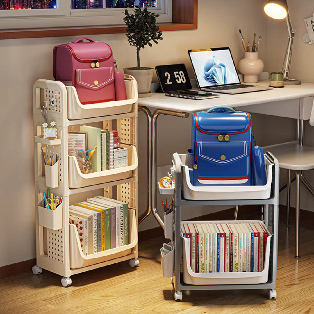 Multifunctional Under Desk Backpack & Storage Organizer Rack With Pull-Out Drawers