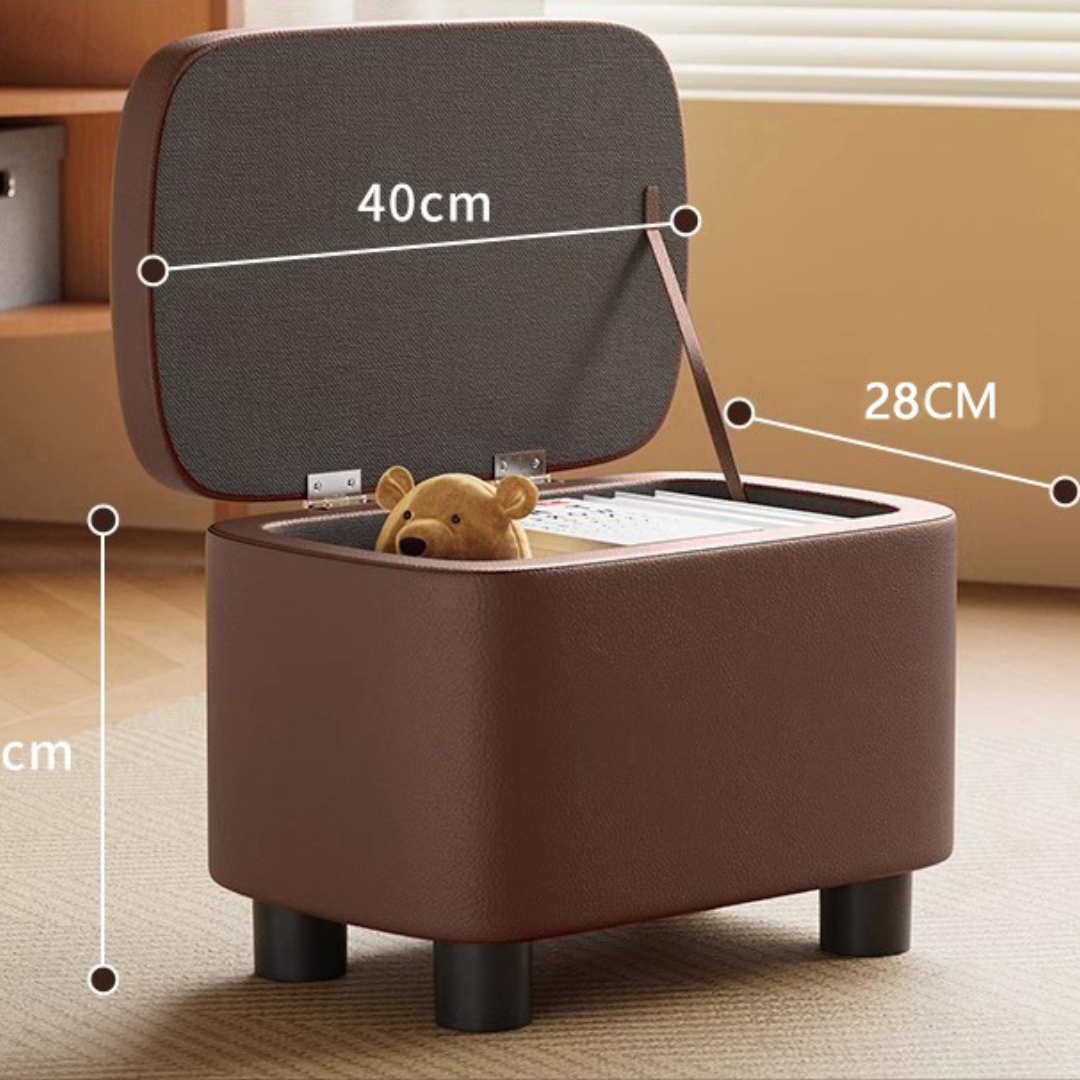 Premium Storage Footstool with Nappa Leather