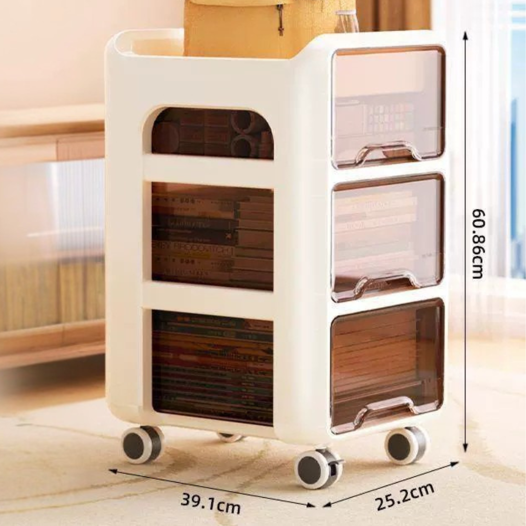 4-Tier Rolling Storage Organizer Cart with  360° rotating wheels