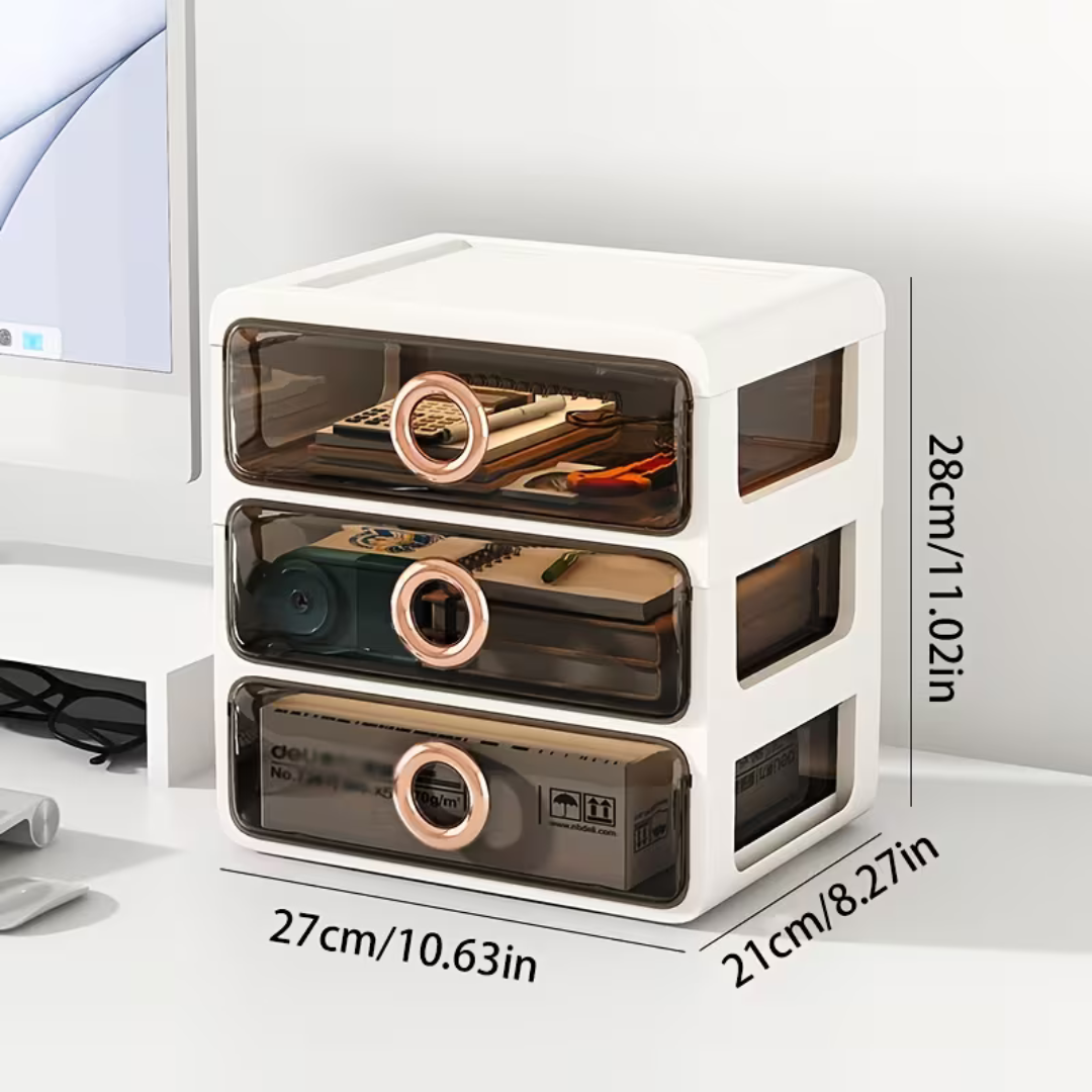 Hoomly Multi-Tier Transparent Desktop Storage Drawer Organizer