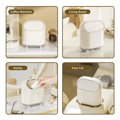 Hoomly Compact 2.5L Mini Trash Can with Lid