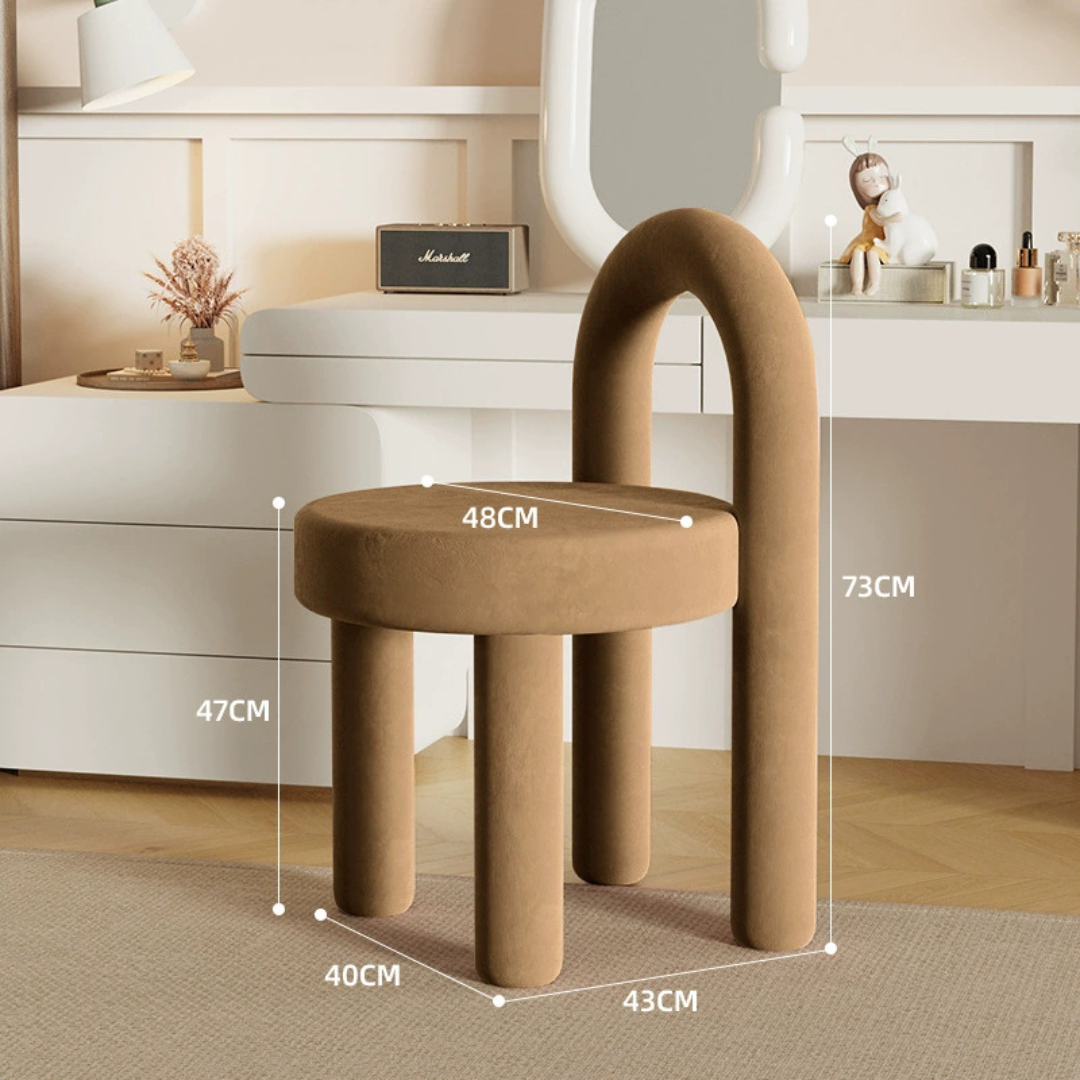 Modern Teddy Velvet Vanity Accent Chair with Backrest