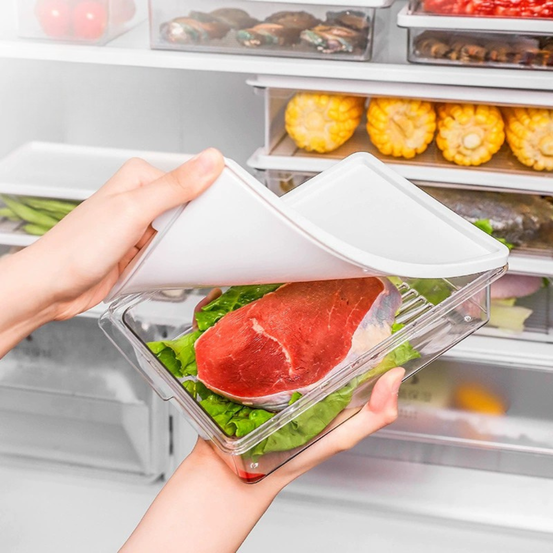 Hoomly Stackable Refrigerator Food Storage Container with Fresh-Keeping Lid