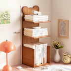 Hoomly Pure Bamboo Bear-Shaped Desktop Bookshelf Organizer