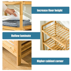 Bamboo Storage Organizer Rack with Built-In Laundry Hamper