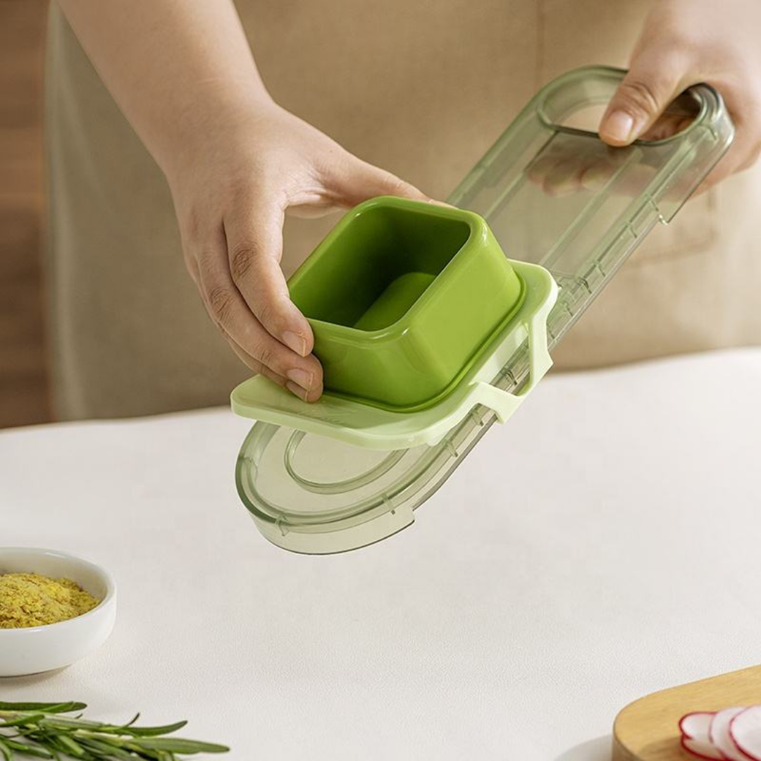 Multifunctional Vegetable Cutter Slicer Shredder Basket with 6 Interchangeable Blades