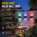 Solar 4 in 1 Colour Up & Down Wall Light – LED Focus Waterproof Outdoor Light