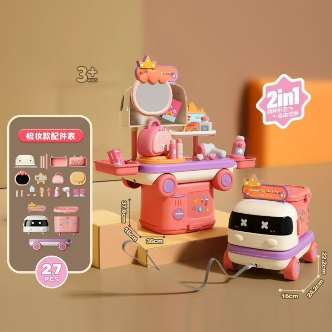 Hoomly Kids Pretend Play Kitchen & Doctor Toy Set with Storage Car Box