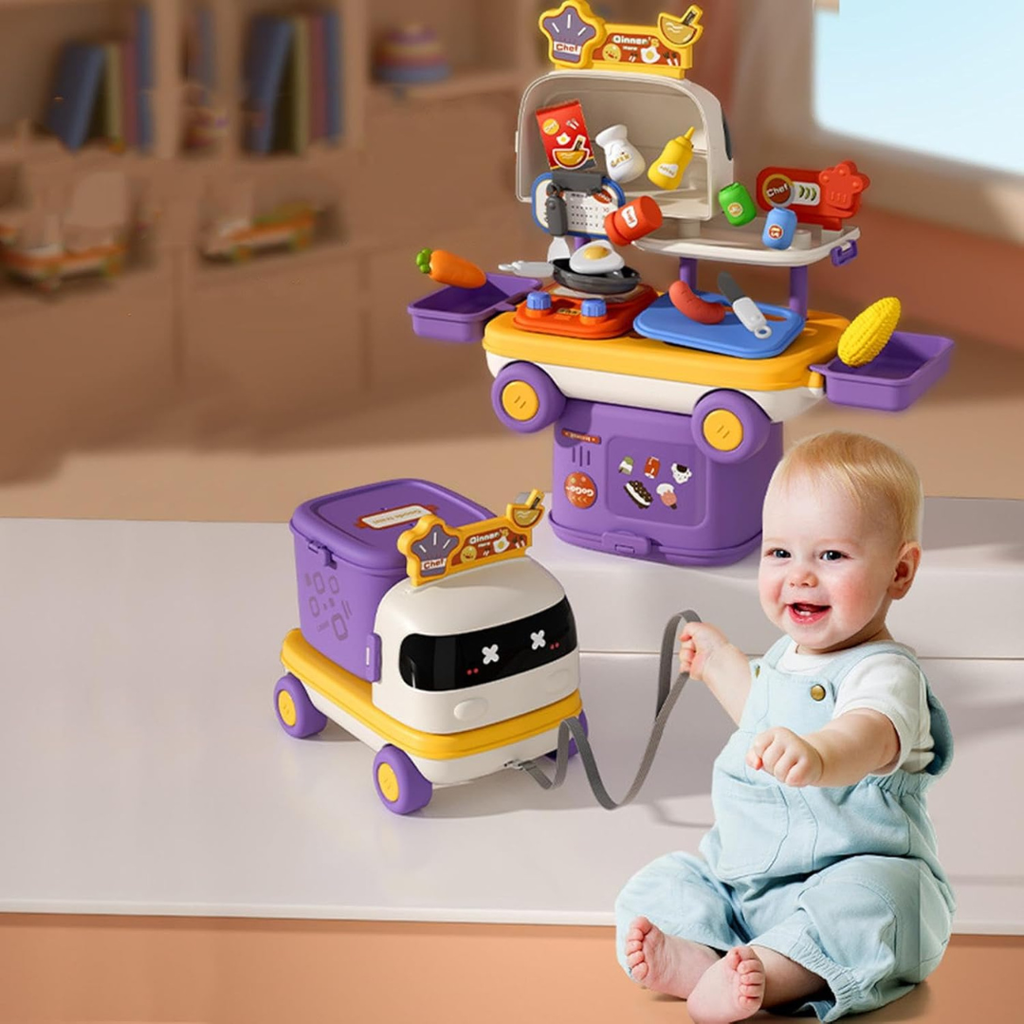 Hoomly Kids Pretend Play Kitchen & Doctor Toy Set with Storage Car Box