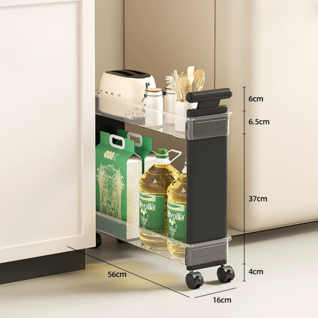 Multi-Layer Slim Storage Trolley with Wheels