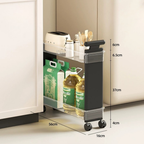 Multi-Layer Slim Storage Trolley with Wheels