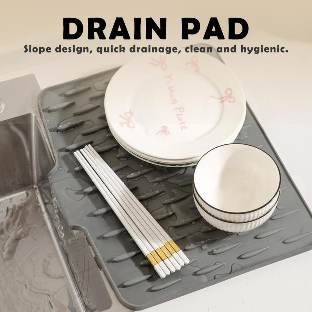 Premium Non Slip Silicone Dish Drainer Multipurpose Mat