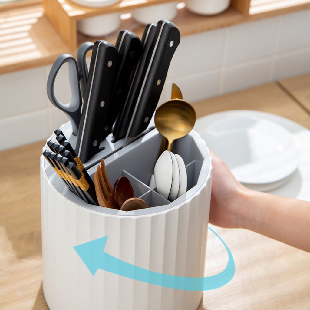 Hoomly Rotating Multifunctional Kitchen Knife Block and Utensil Storage Organizer