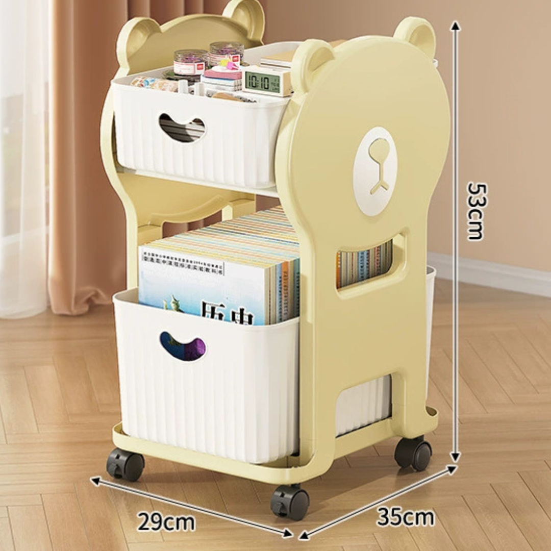 Multi-Purpose Kids Movable Toy Storage Organizer Cart with 360° Universal Caster Wheels