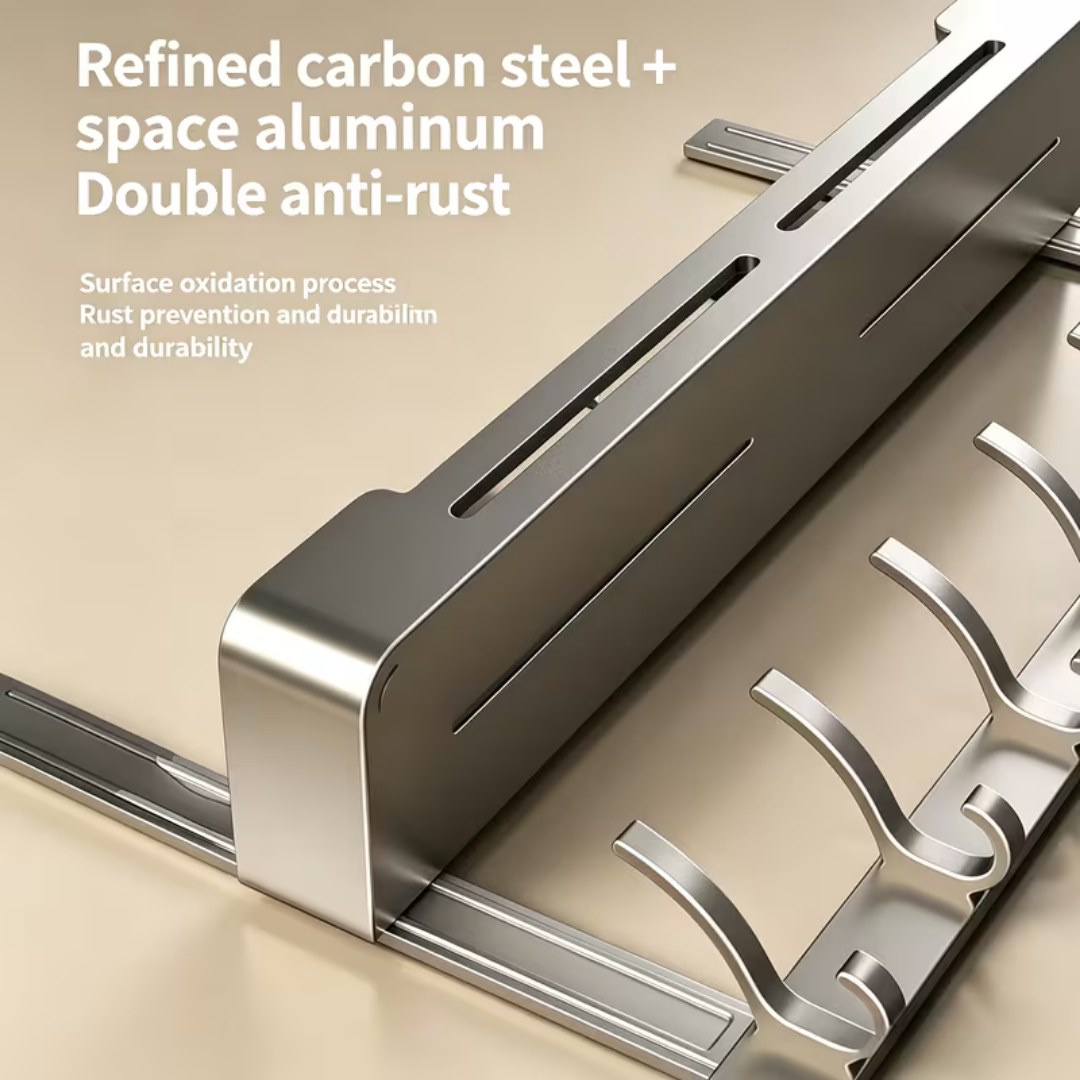 Hoomly Heavy Duty Over The Door Hook Rack with Foldable Storage & Drying Design