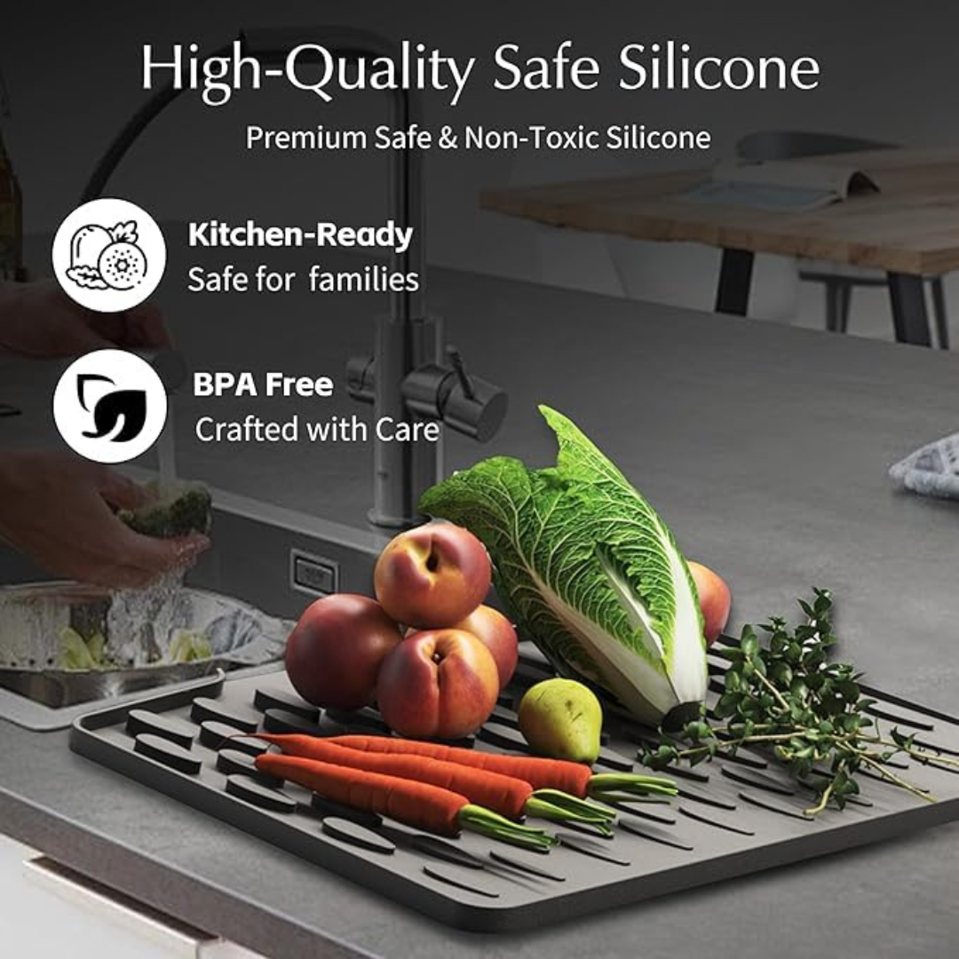 Premium Non Slip Silicone Dish Drainer Multipurpose Mat