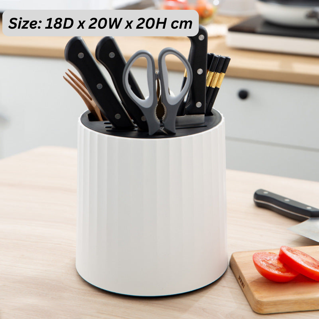 Hoomly Rotating Multifunctional Kitchen Knife Block and Utensil Storage Organizer