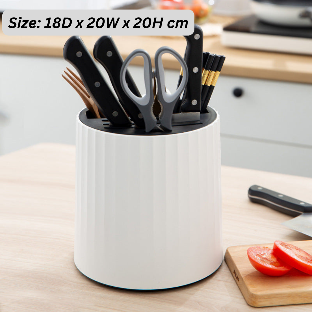 Hoomly Rotating Multifunctional Kitchen Knife Block and Utensil Storage Organizer