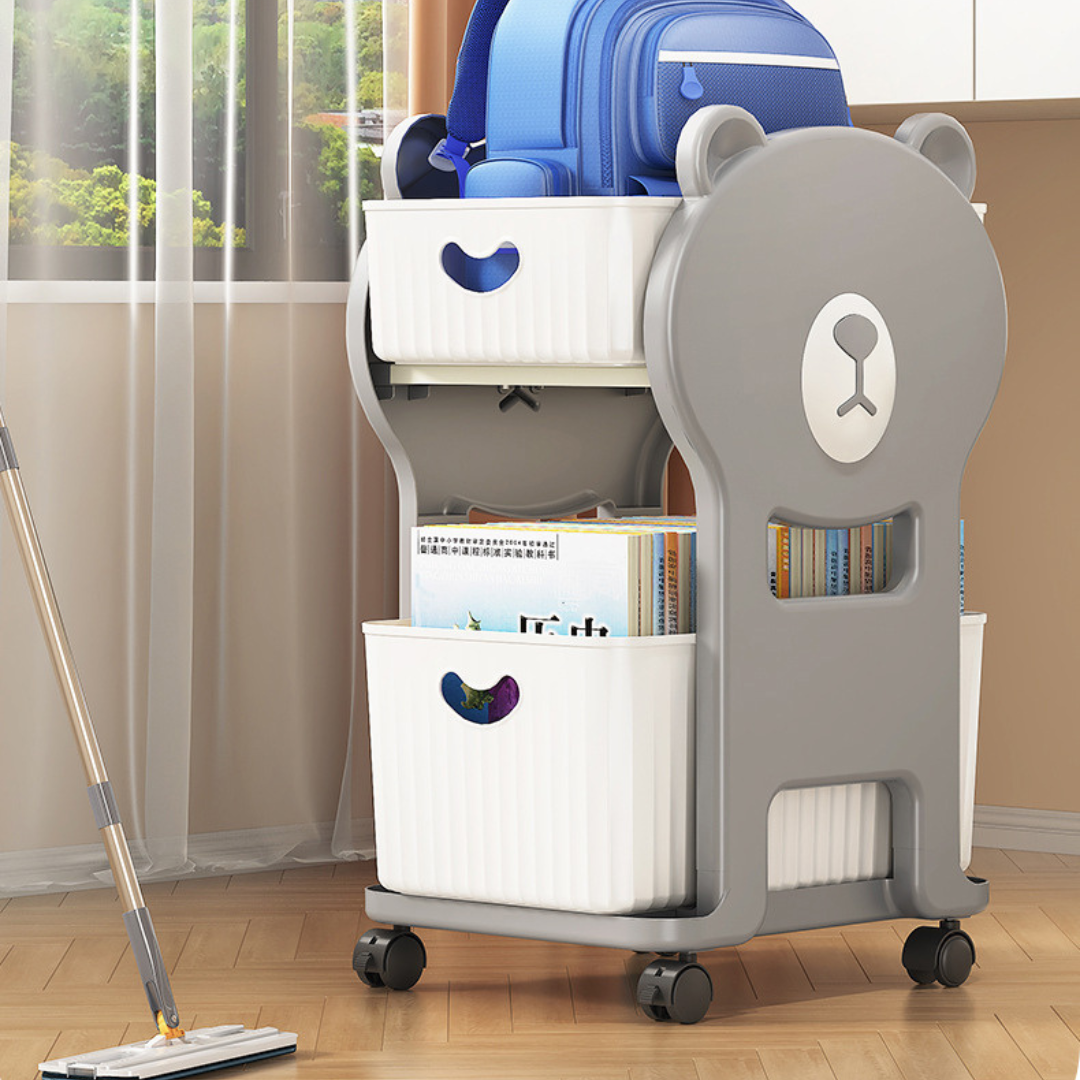 Multi-Purpose Kids Movable Toy Storage Organizer Cart with 360° Universal Caster Wheels