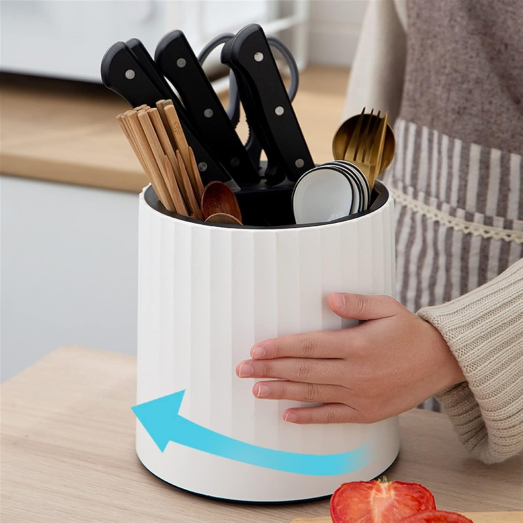 Hoomly Rotating Multifunctional Kitchen Knife Block and Utensil Storage Organizer