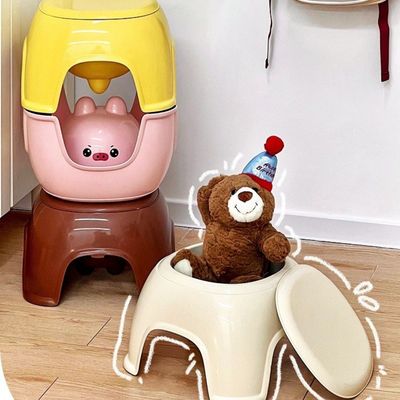 Adorable Baby Stool with Storage and Anti Skid Pads