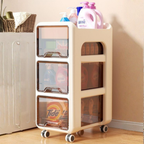 4-Tier Rolling Storage Organizer Cart with  360° rotating wheels