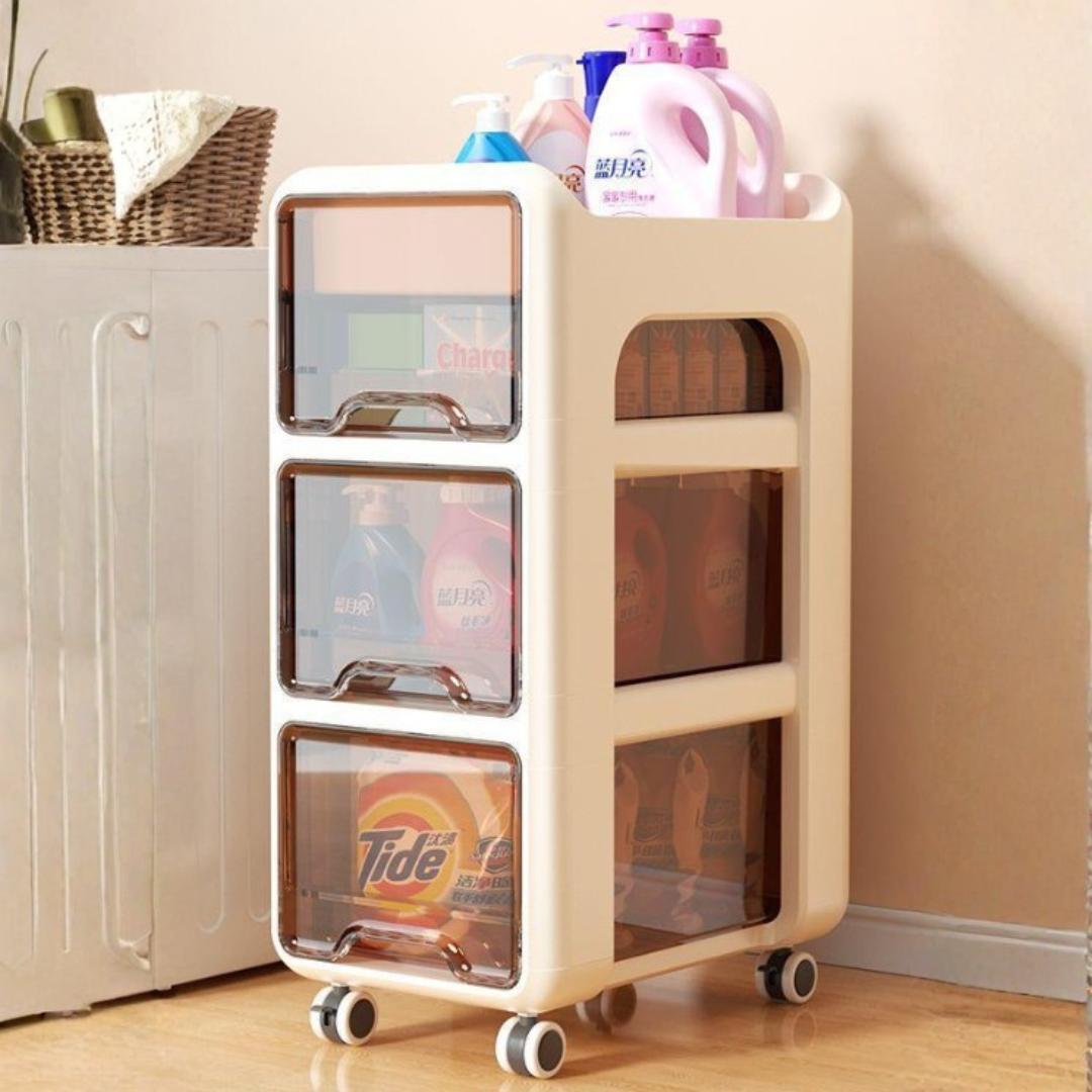 4-Tier Rolling Storage Organizer Cart with  360° rotating wheels