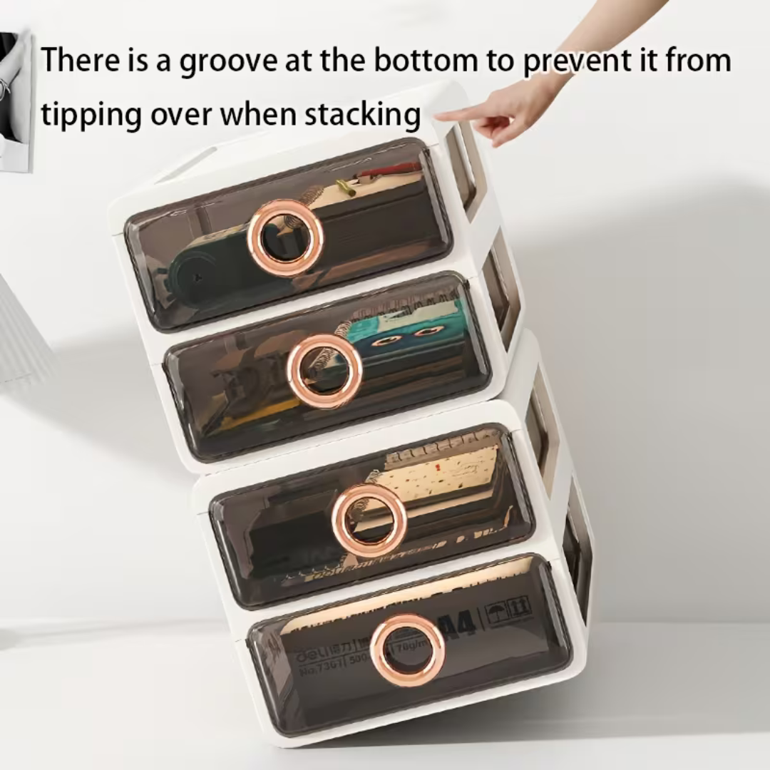 Hoomly Multi-Tier Transparent Desktop Storage Drawer Organizer