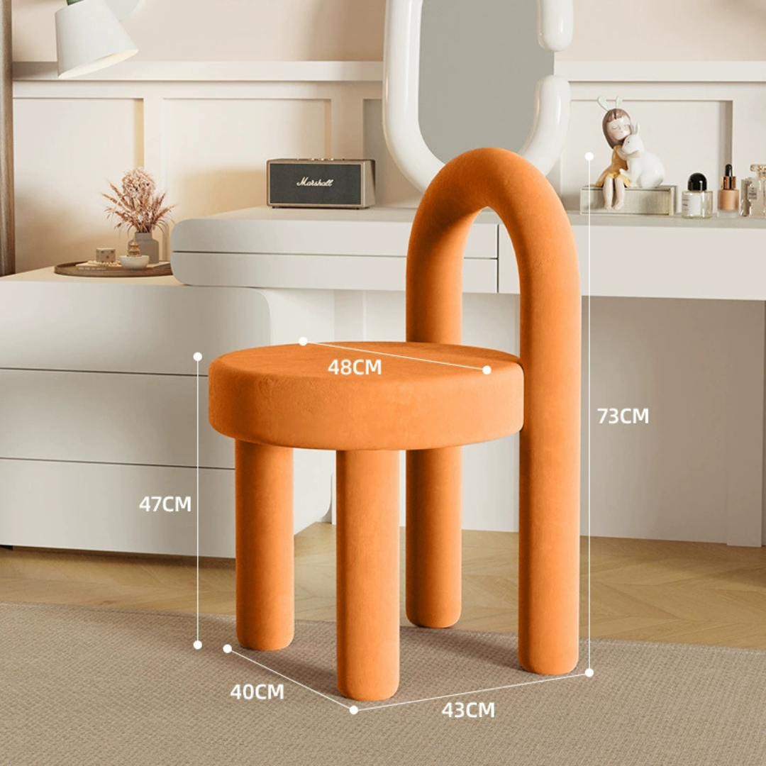 Modern Teddy Velvet Vanity Accent Chair with Backrest