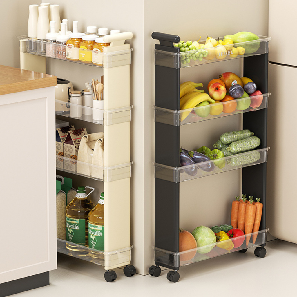 Multi-Layer Slim Storage Trolley with Wheels