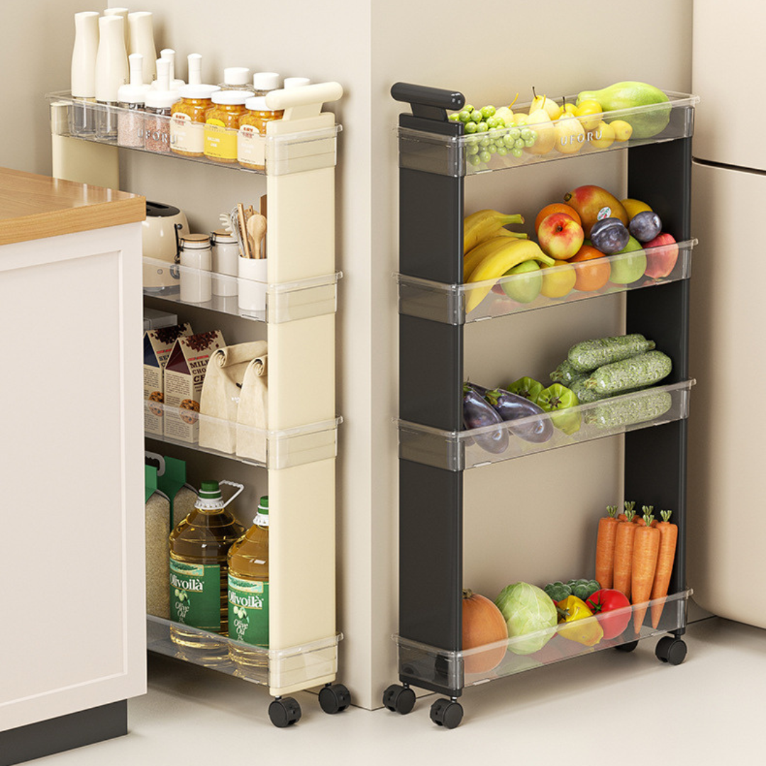 Multi-Layer Slim Storage Trolley with Wheels