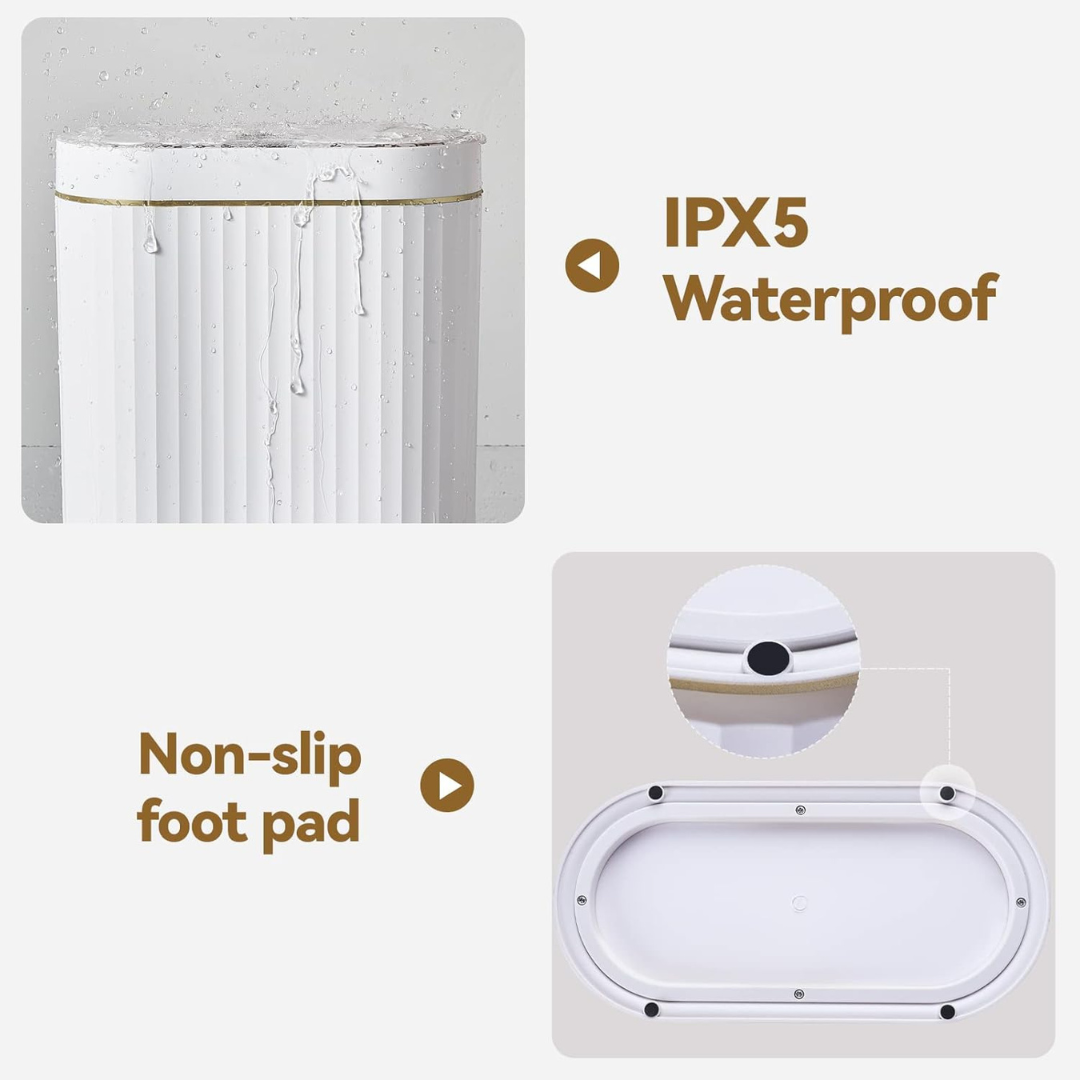 Hoomly Smart Motion Sensor Trash Can with Waterproof Touch Lid