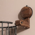 Premium Walnut Finish Suction Toilet Paper Holder with Multipurpose Bathroom Shelf