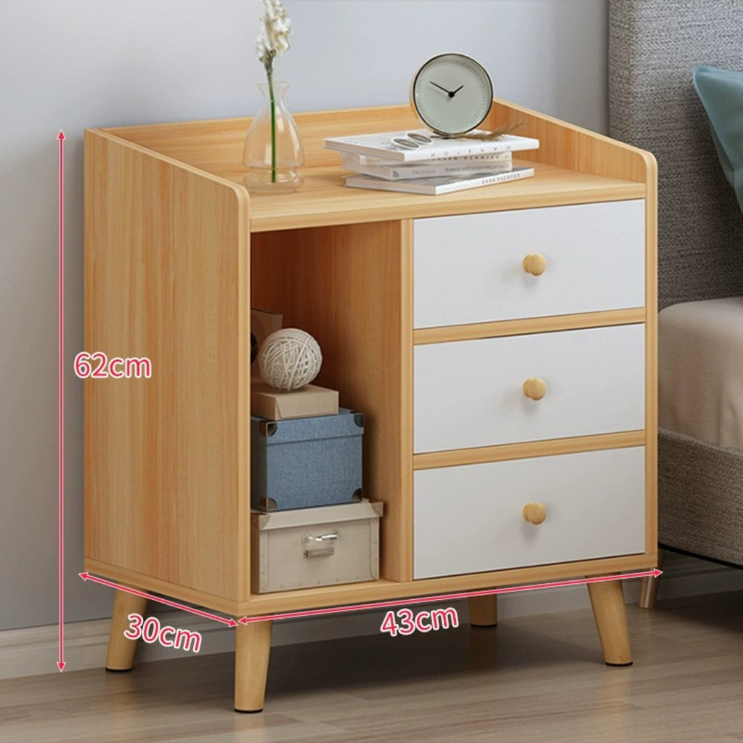 Modern 3-Drawer Bedside Storage Cabinet