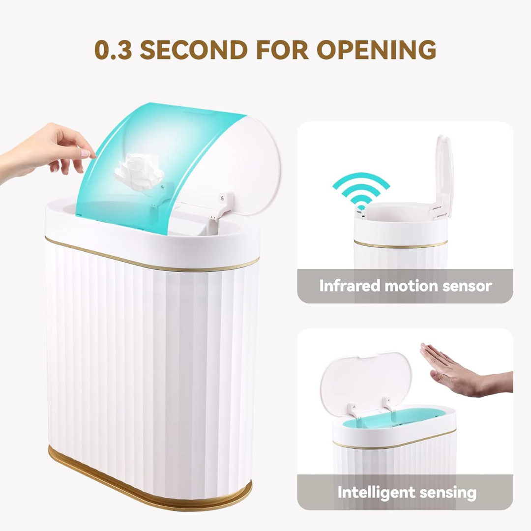 Hoomly Smart Motion Sensor Trash Can with Waterproof Touch Lid