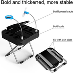 Hoomly Adjustable Foldable Pedicure Stool with LED Magnifier, Drying Fan & Storage Box
