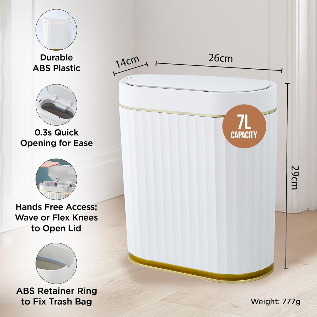 Hoomly Smart Motion Sensor Trash Can with Waterproof Touch Lid