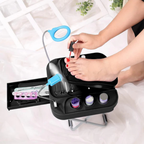 Hoomly Adjustable Foldable Pedicure Stool with LED Magnifier, Drying Fan & Storage Box