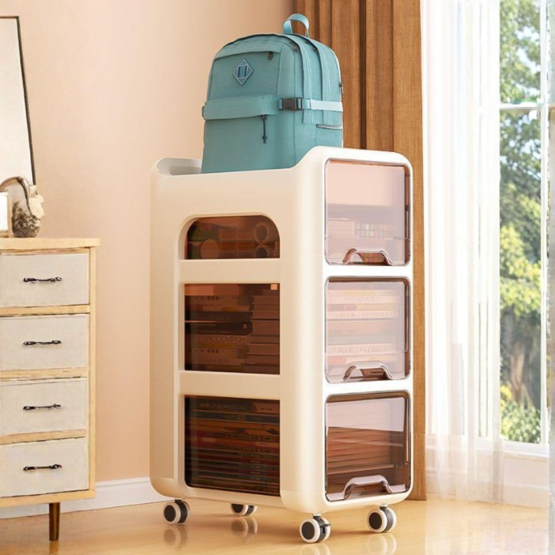 4-Tier Rolling Storage Organizer Cart with  360° rotating wheels