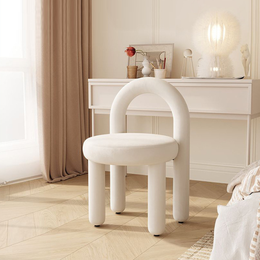 Modern Teddy Velvet Vanity Accent Chair with Backrest