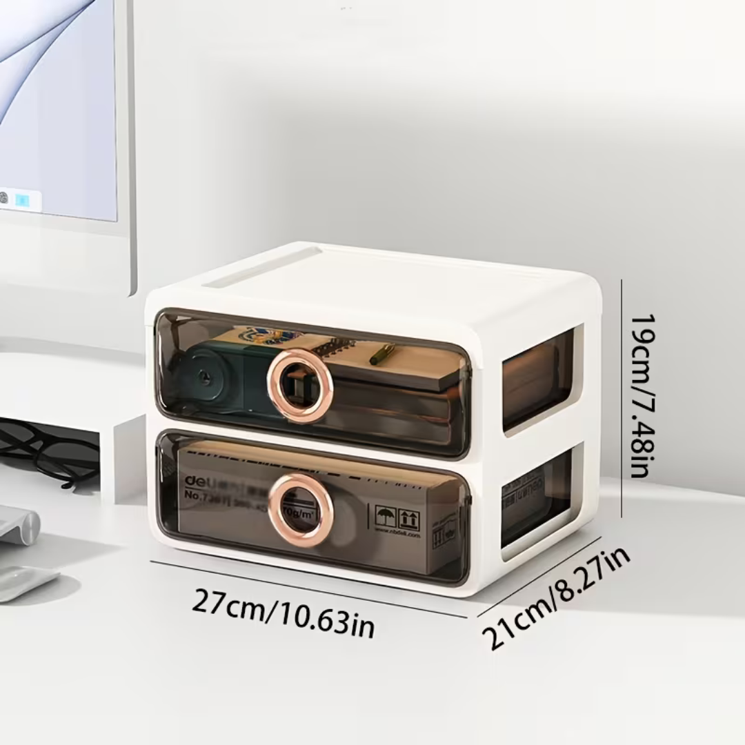 Hoomly Multi-Tier Transparent Desktop Storage Drawer Organizer