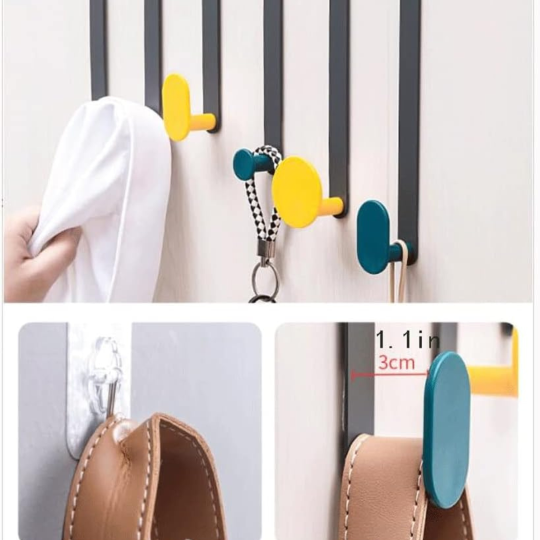 6 - Hooks Stainless Steel Door Hook Organizer Rack