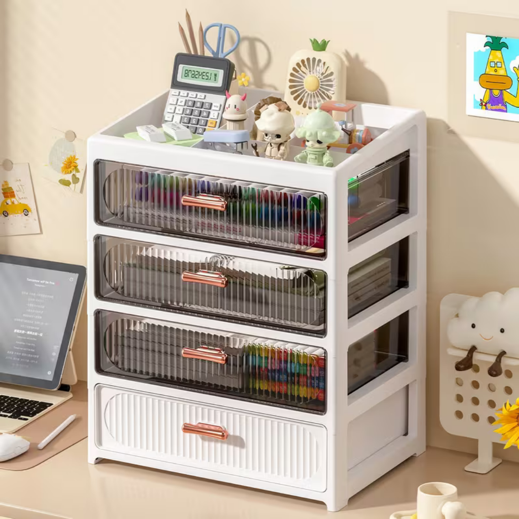 Multifunctional Transparent Desktop Storage Cabinet Organizer
