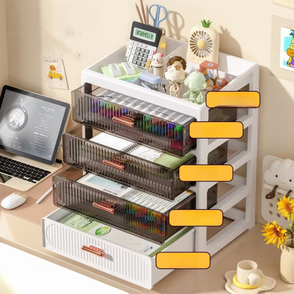 Multifunctional Transparent Desktop Storage Cabinet Organizer